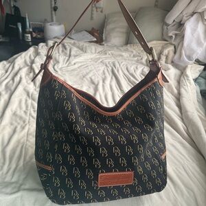 Dooney and Bourke navy blue signature logo large shoulder bag